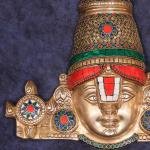 Brass Lord Tirupati Balaji Face Wall Hanging | 12x13" Sacred Art | 4.8kg Shankhu Chakra Masterpiece | Natural Stone Divine Murti | Jaipurio